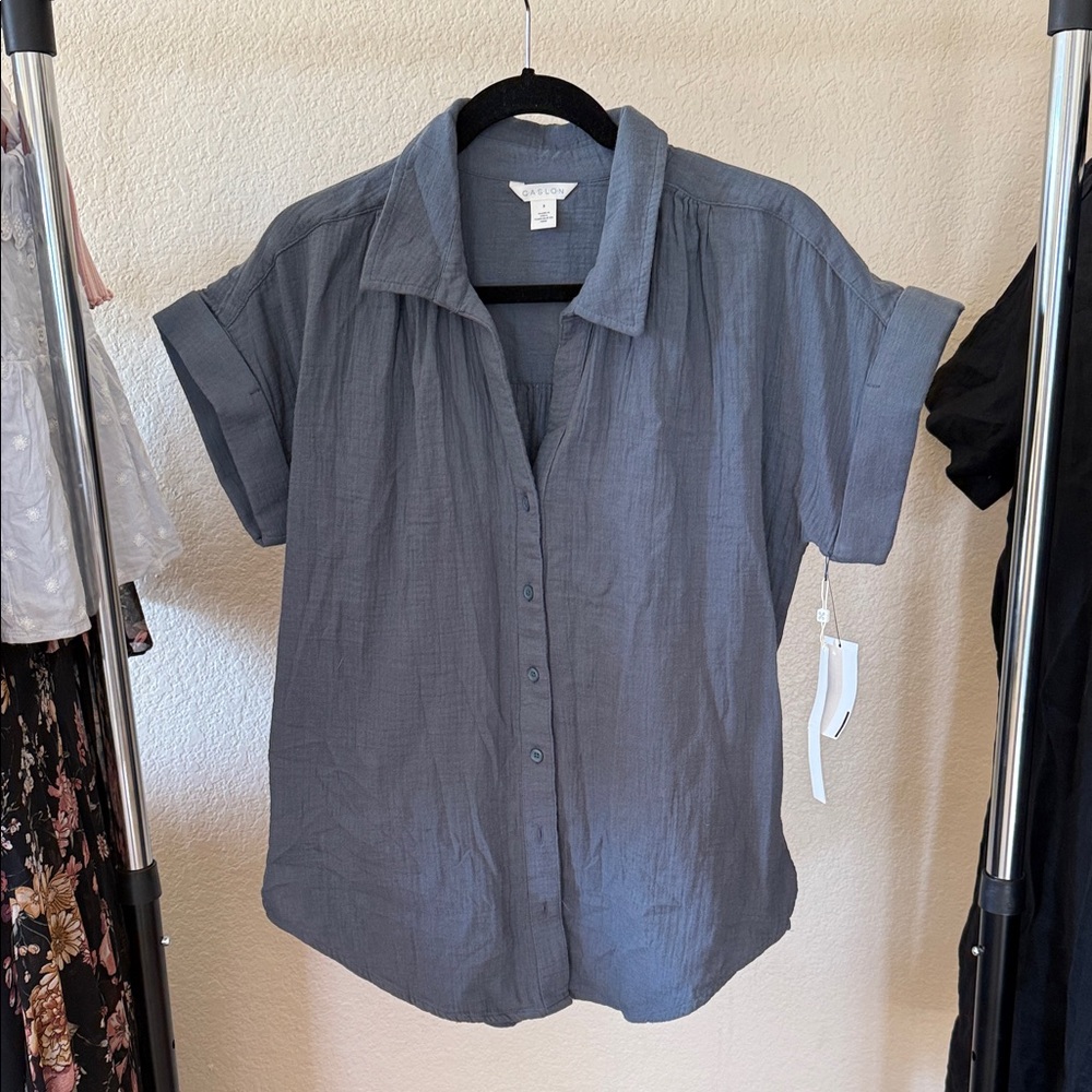Caslon Slate Blue Button-Down Shirt